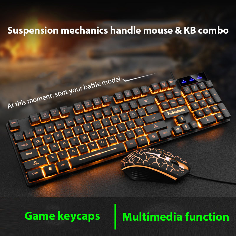 Gaming Keyboard Mouse And Headset Combo - Zestaw klawiatury i myszy KM320 Wodoodporna,