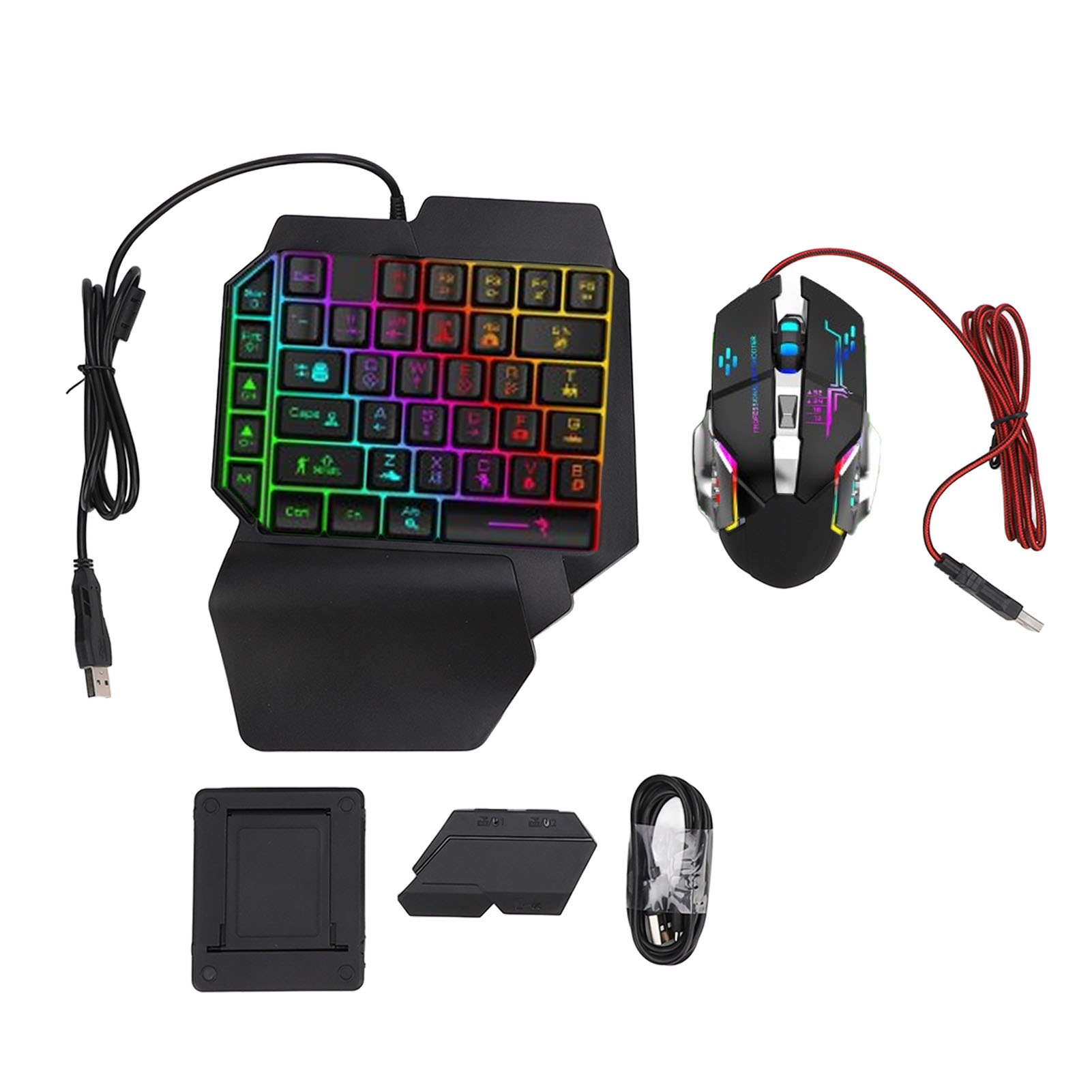 Gaming Keyboard Mouse And Headset Combo - Zestaw konwertera klawiatura-mysz, responsywna klawiatura i