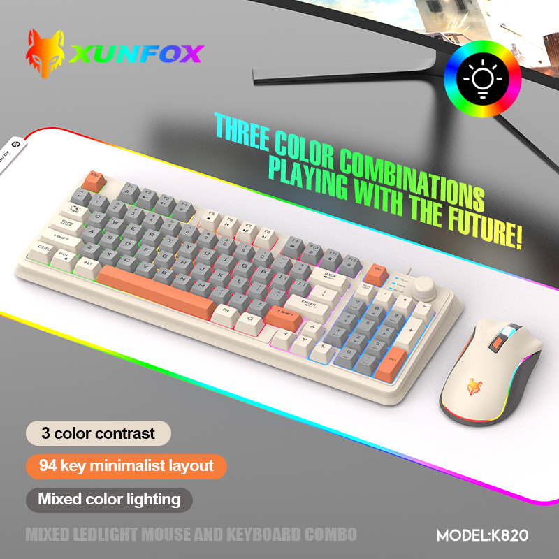 Gaming Keyboard Mouse And Headset Combo - K820 USB Przewodowa klawiatura do gier