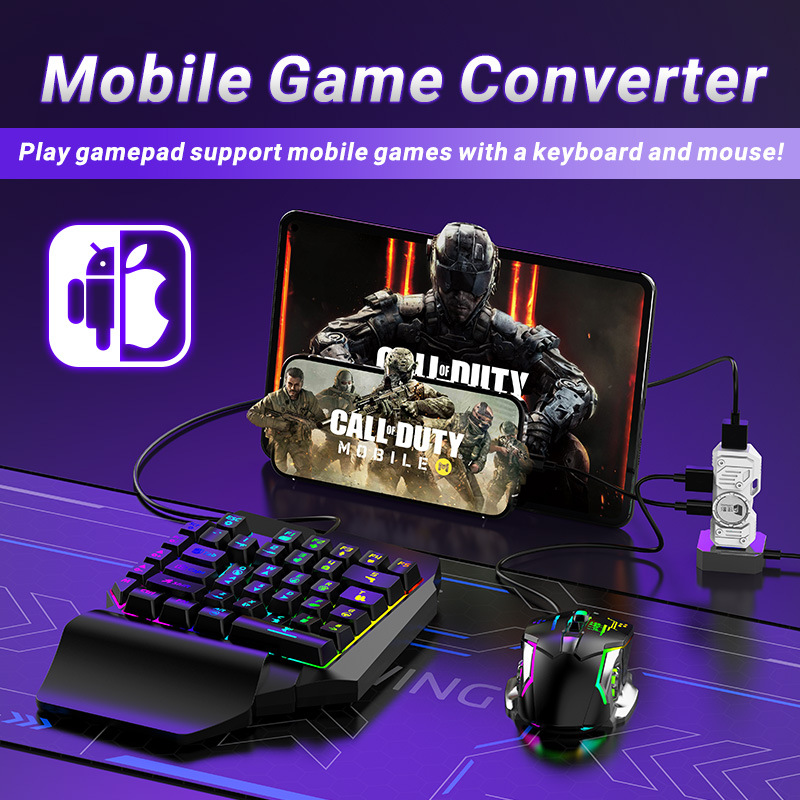 Gaming Keyboard Mouse And Headset Combo - Zestaw konwertera gier mobilnych Mobilador Gamer