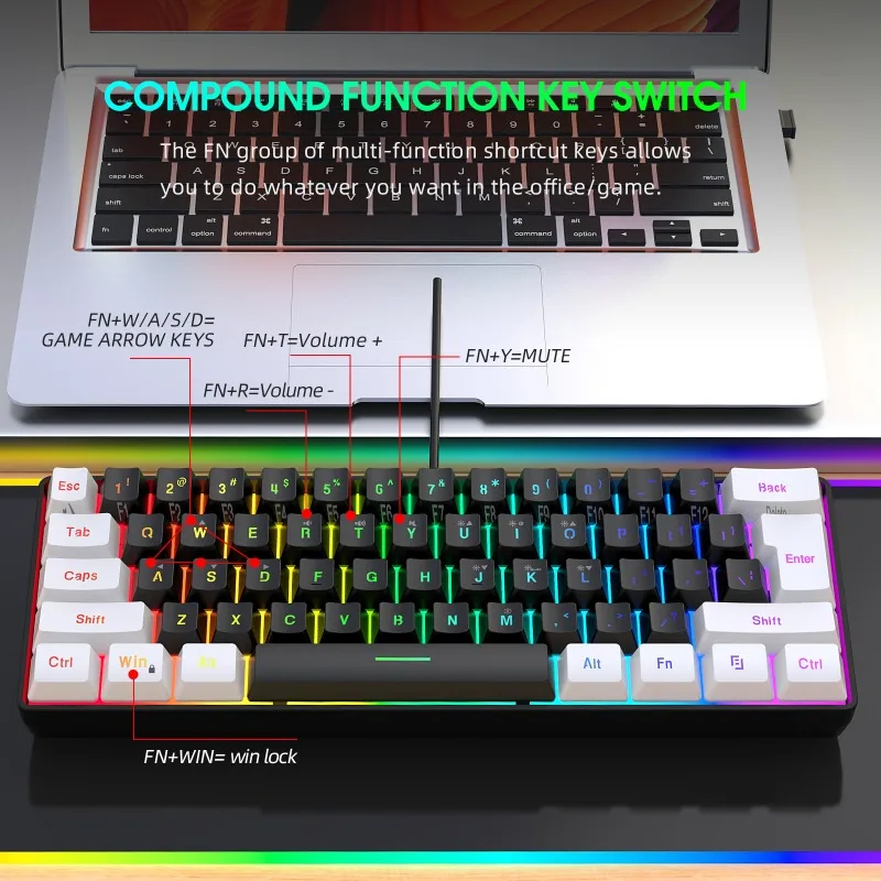 Zestaw Klawiatura i Mysz 60% d – Gaming Keyboard Mouse And Headset Combo recenzja i cena