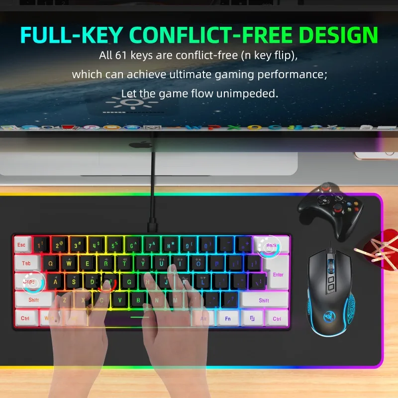 Zestaw Klawiatura i Mysz 60% d – Gaming Keyboard Mouse And Headset Combo recenzja i cena